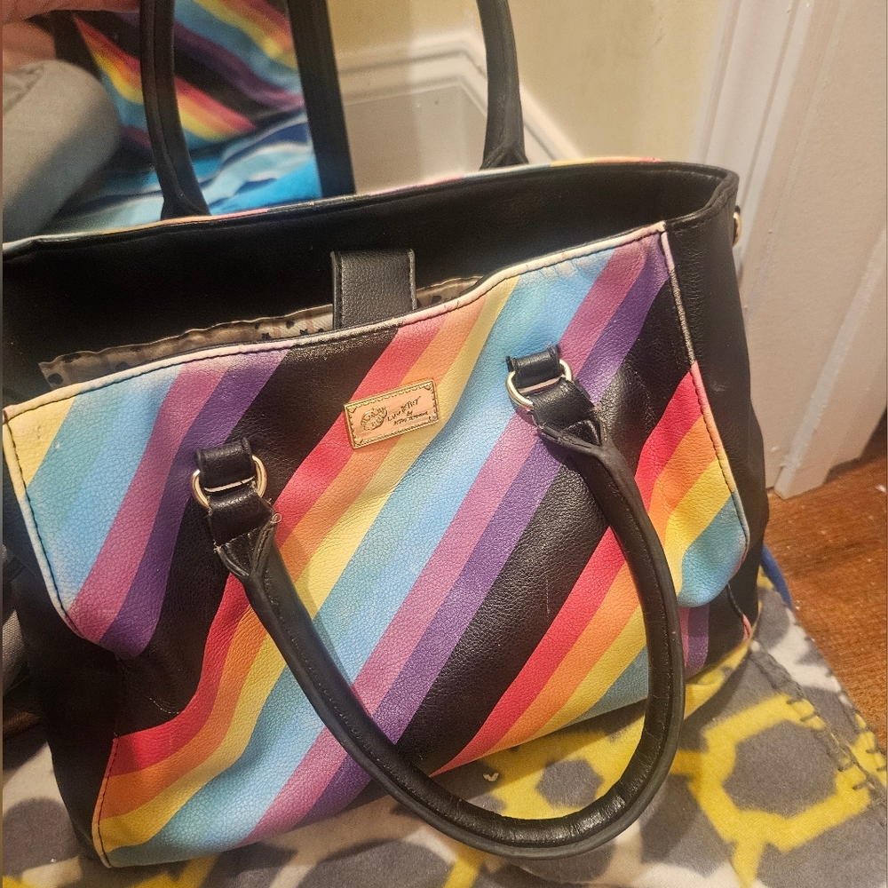 Black and Rainbow Betsey Johnson Bag